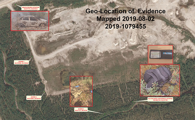 Geo location of evidence mapped in Manitoba 