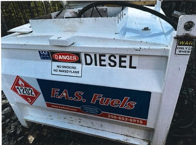 Photo of stolen fuel tank